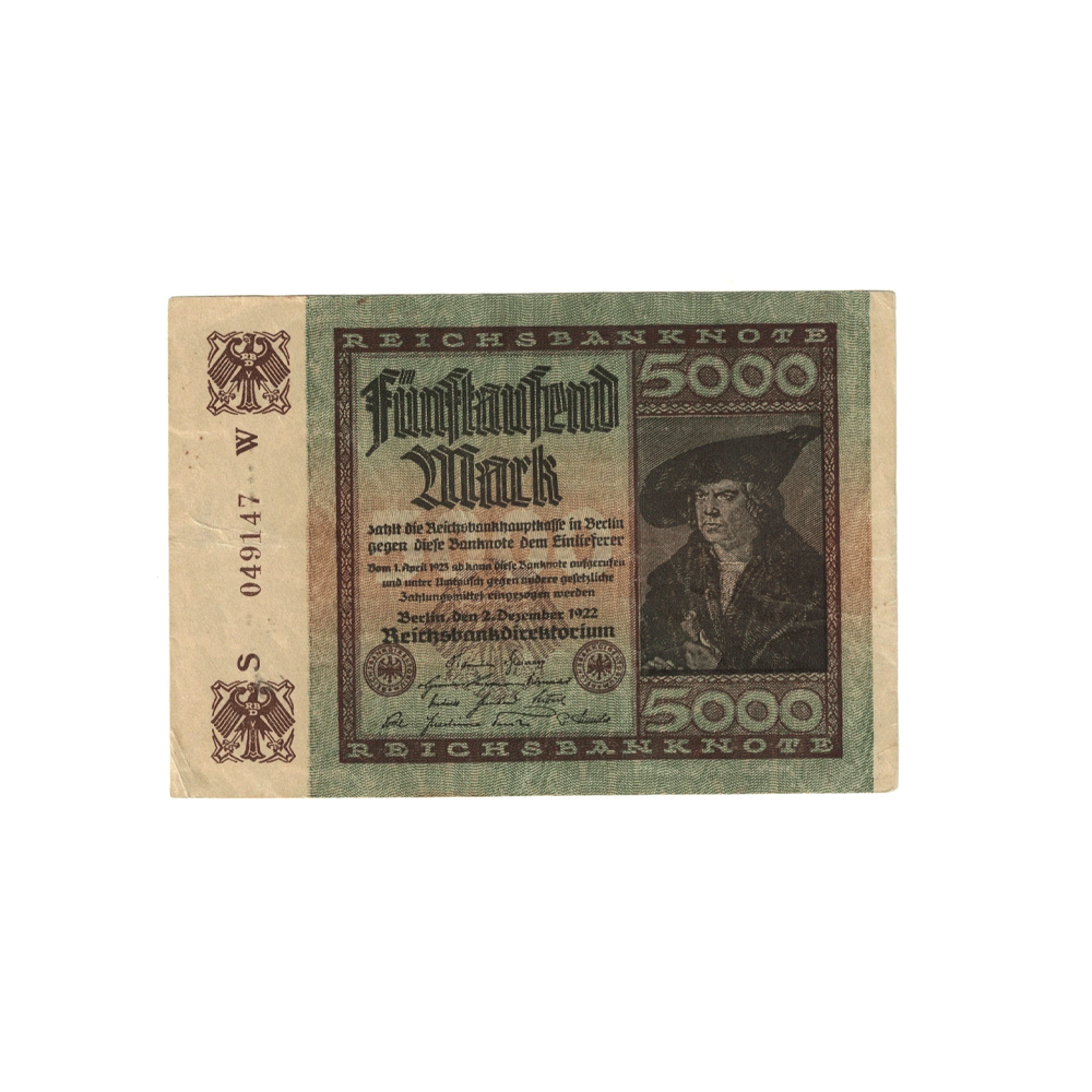 Germany - 5000 Reichsmark Banknote - 1922