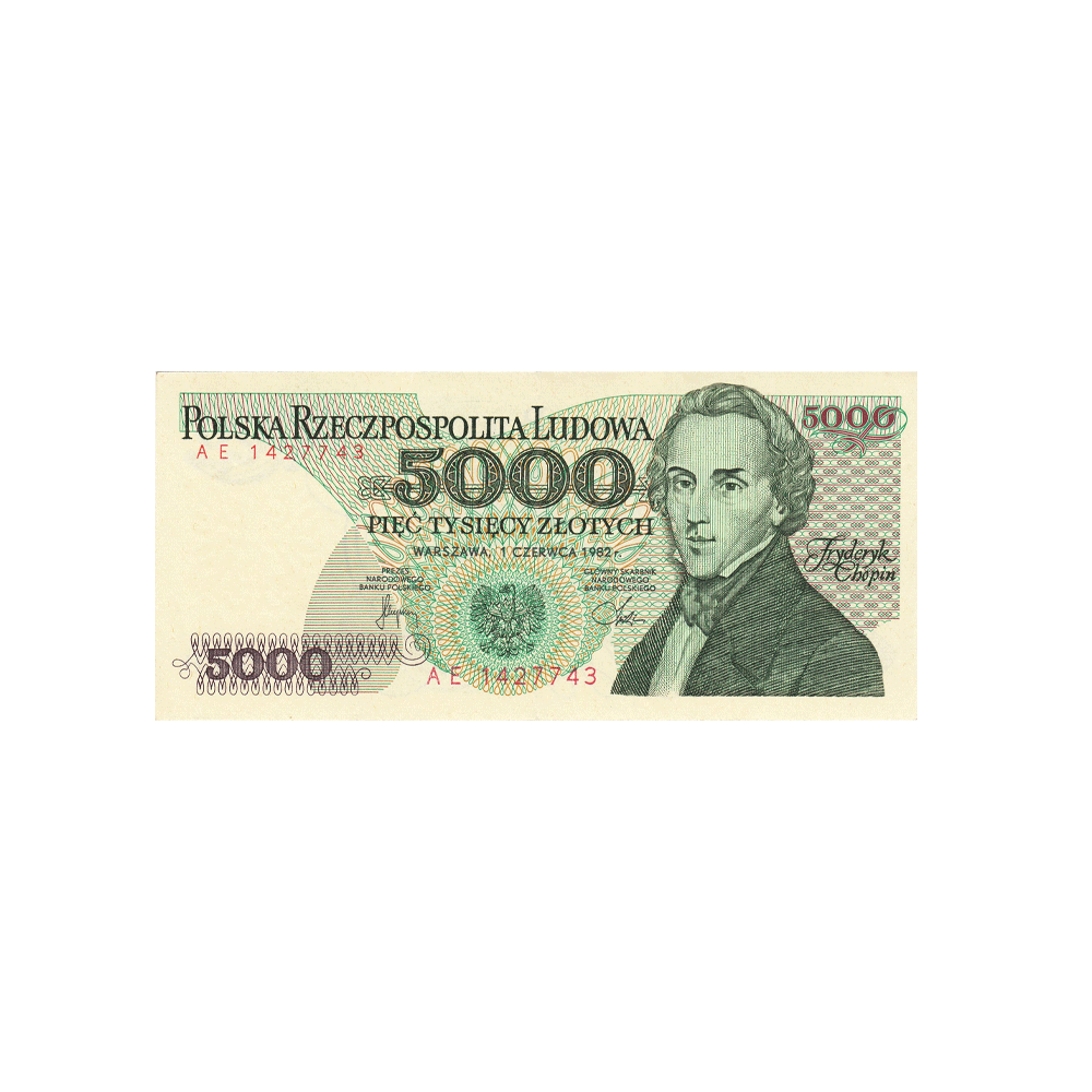 Pologne - Billet de 5000 Zlotych - 1982-1988