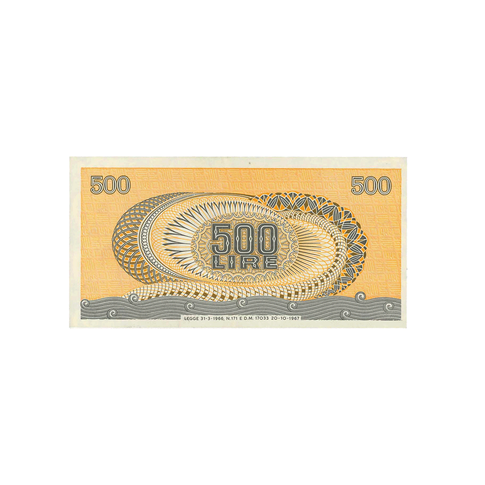 Italie - Billet de 500 Lires - Aréthuse - 1966-1975