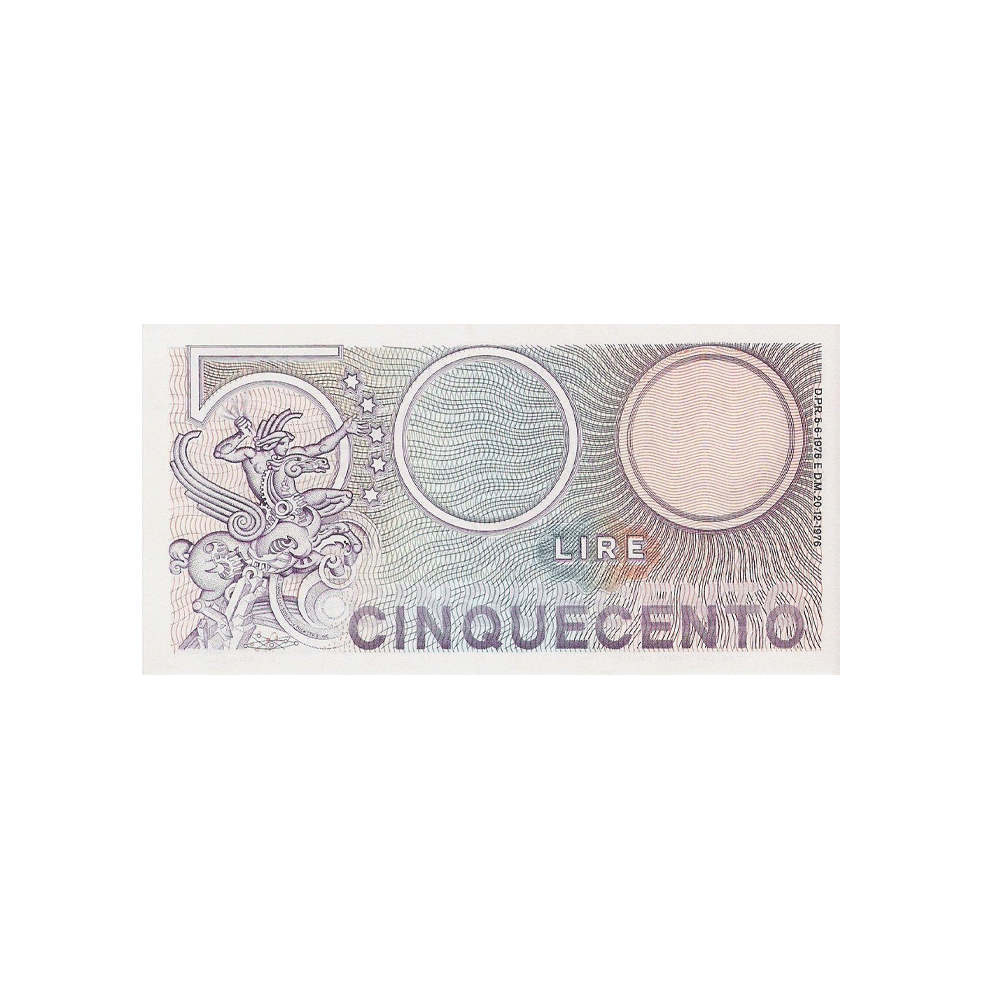 Italie - Billet de 500 Lires - Mercure - 1974-1979