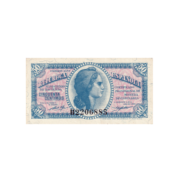 Espagne - Billet de 50 Centimes - 1937