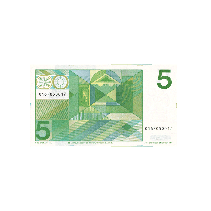 Pays-Bas - Billet de 5 Gulden - 1973