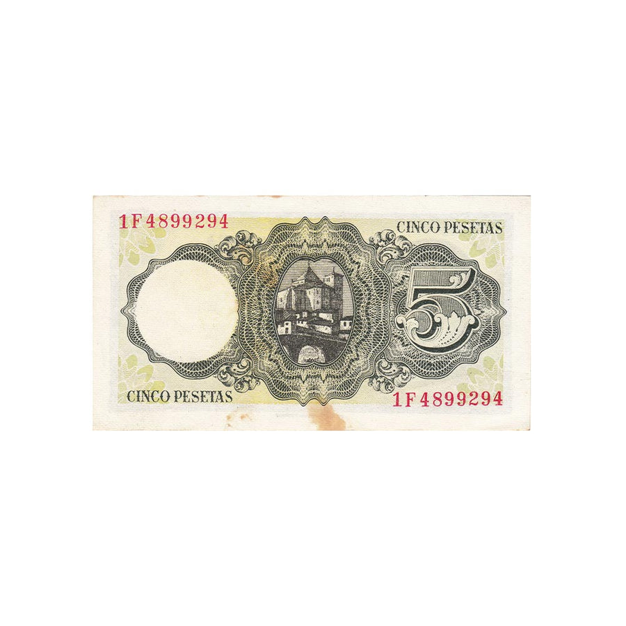 Espagne - Billet de 5 Pesetas - 1951