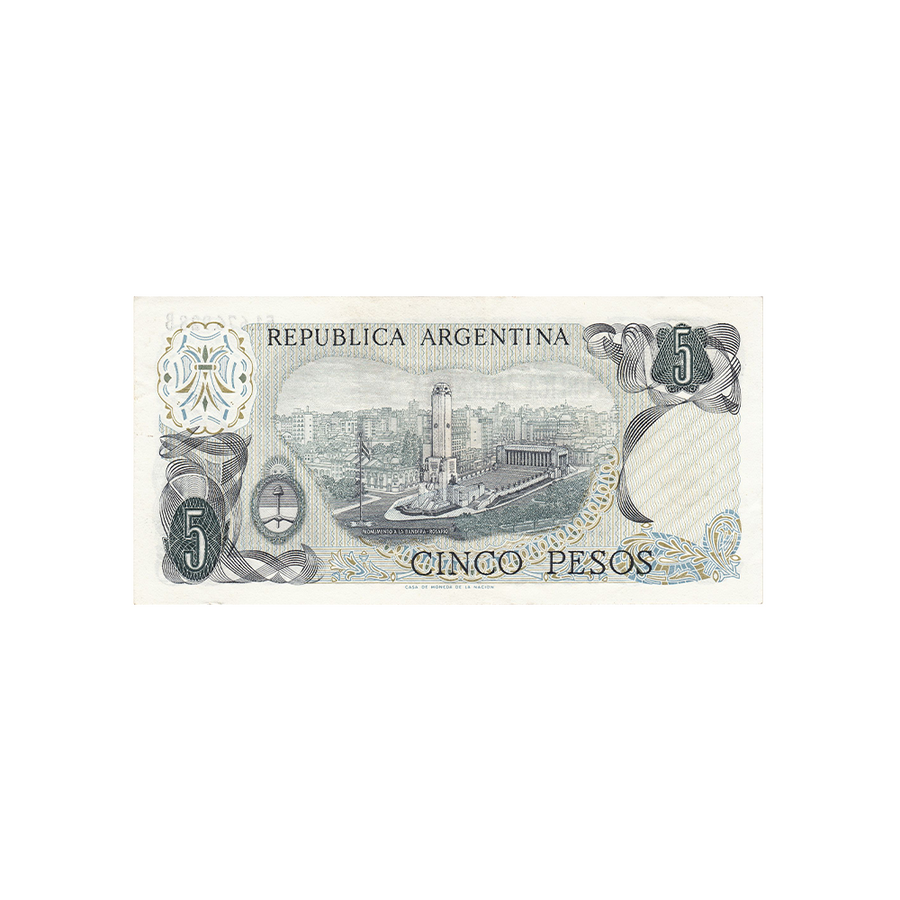 Argentine - Billet de 5 Pesos - 1974 - 1976