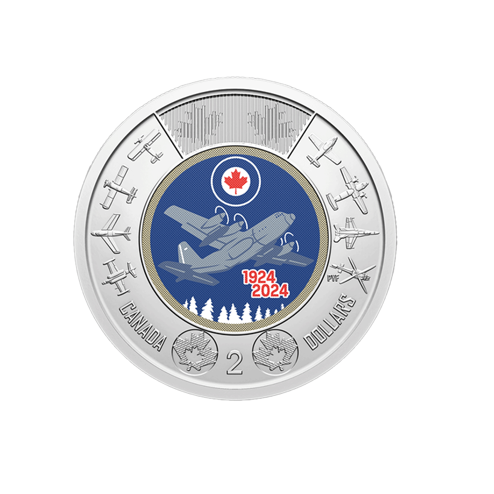 Canada - 100e anniversaire de l'Aviation Royale Canadienne - Monnaie de 2$ Dollar - Colorisée - 2024