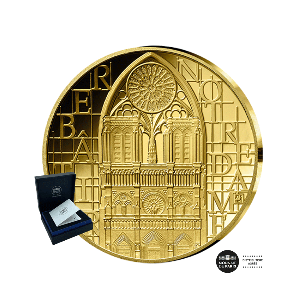 Notre-Dame de Paris - Monnaie de 10€ Or 1/10 Oz - BE 2024