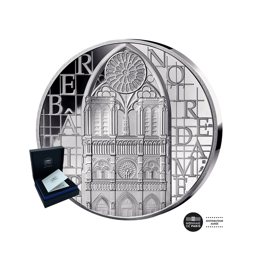 Notre-Dame de Paris - Monnaie de 25€ Argent 2 Oz - BE 2024