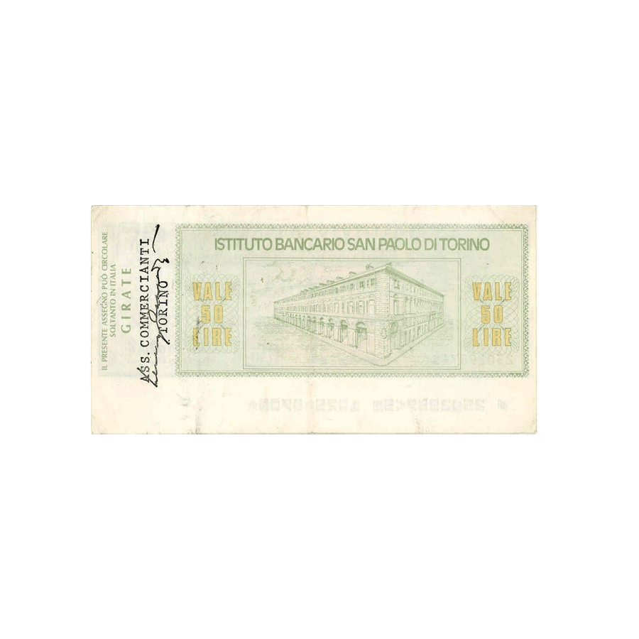 Italie - Billet de 50 Lires - Institut Bancaire San Paolo di Torino - 1976