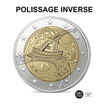 Jeux Olympiques de Paris 2024 - Monnaie de 2€ Commémorative - BE polissage inversé