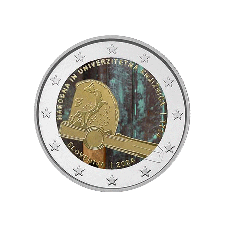 Slovenia 2024 - 2 Euro commemorative - 250th anniversary of the National and University Library of Slovenia - Colorized