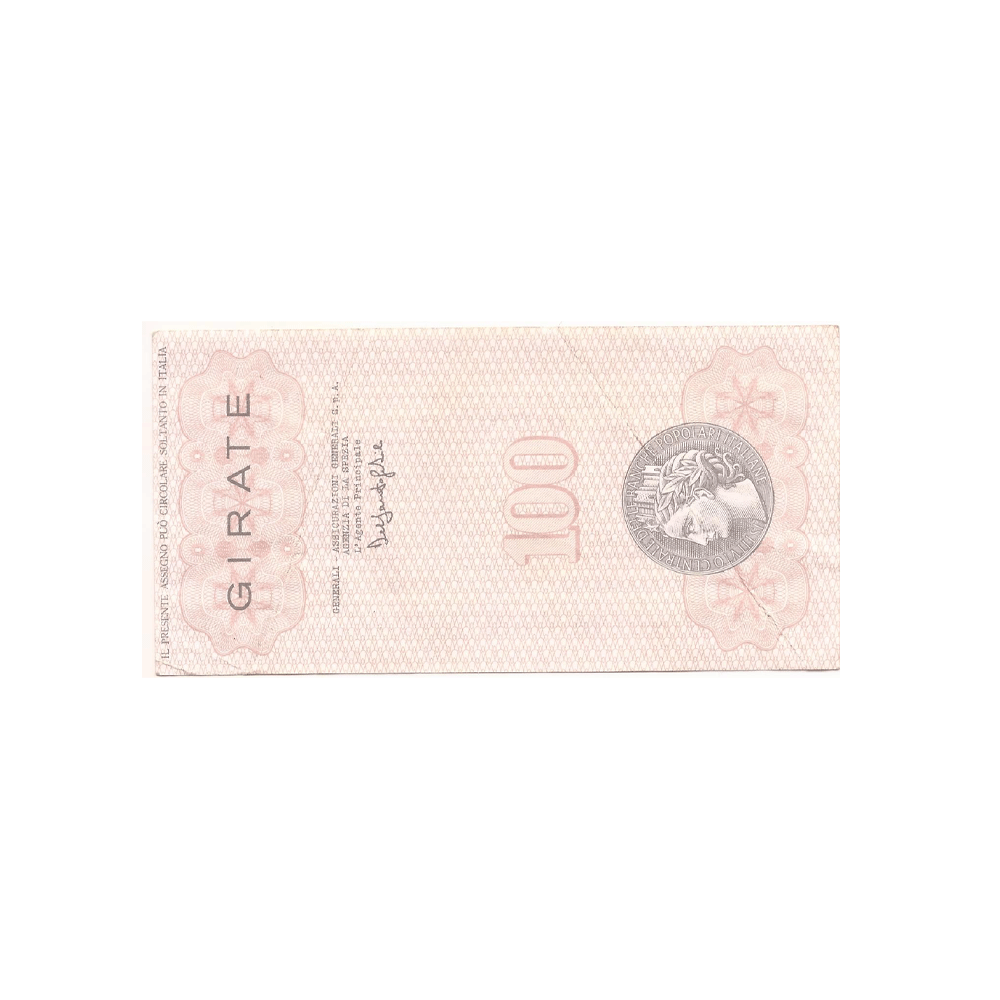 Italie - Billet de 100 Lires - Institut Central des Banques Populaires Italiennes - 1976