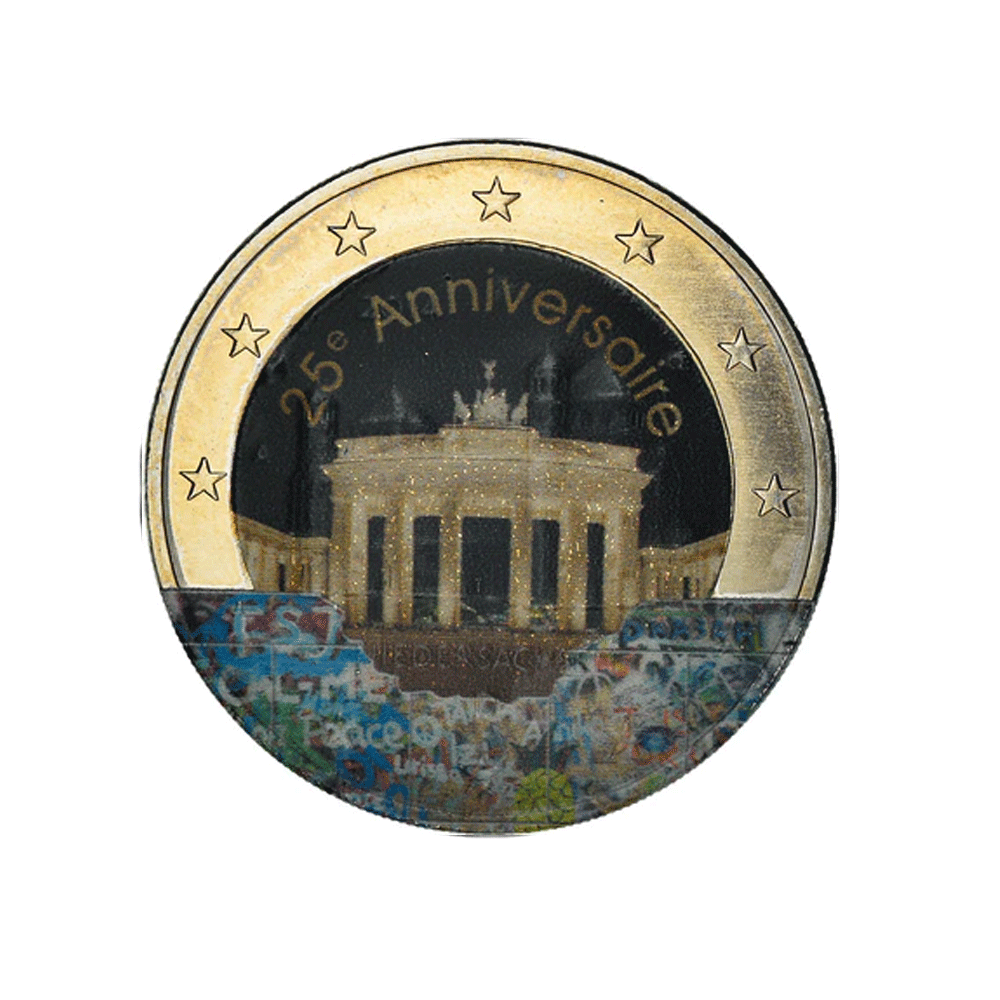 Allemagne 2015 - 2 Euro Commémorative - 25ème anniversaire du mur de Berlin - Colorisée