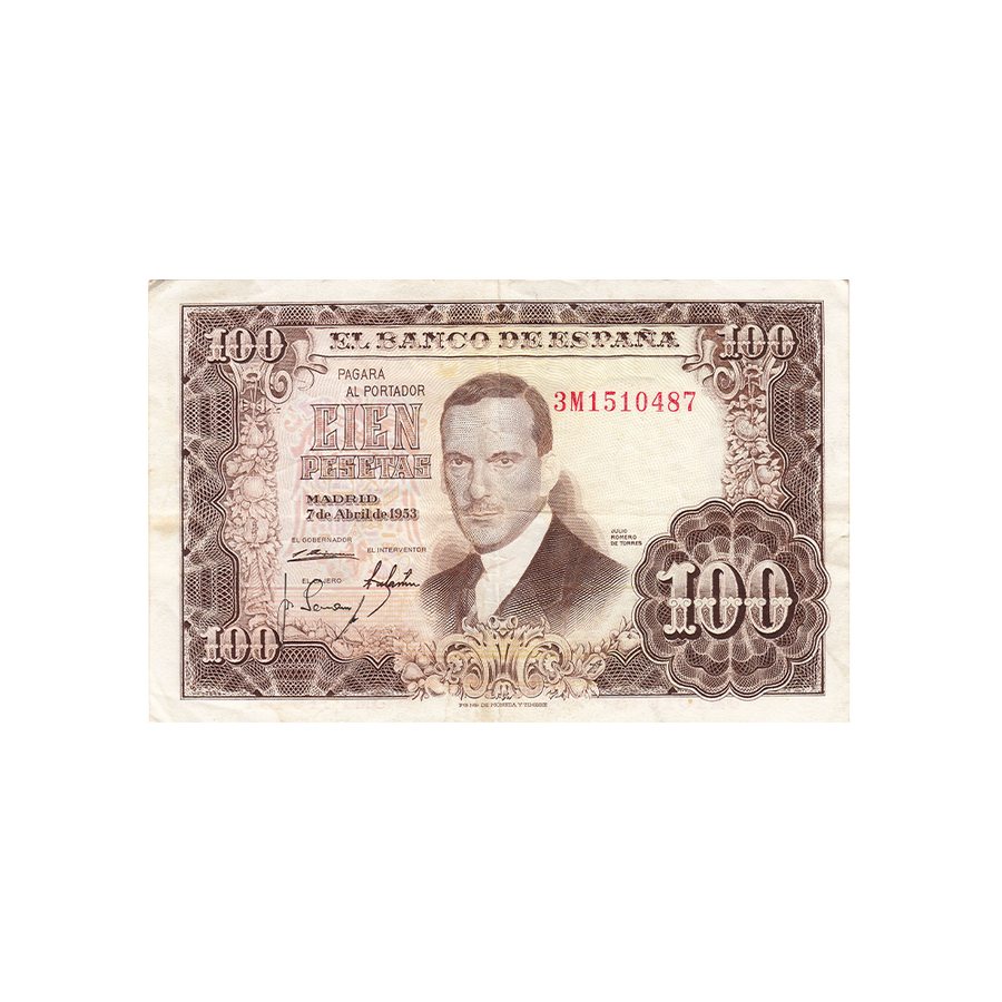 Espagne - Billet de 100 Pesetas - 1953