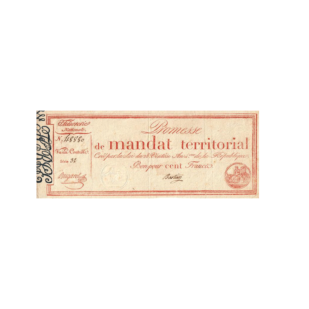 France - Promesse de Mandat Territorial de 100 Francs - 1796