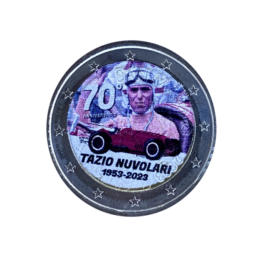 70 ans de la disparition de Tazio Nuvolari - 2 Euro Commémorative - Colorisée - 2023