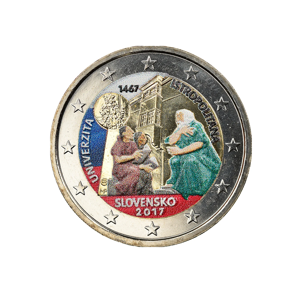 Slovaquie 2017 - 2 Euro Commémorative - Universitas Istropolitana - Colorisée