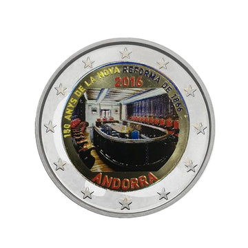 Andorre 2016 - 2 Euro Commémorative - 150 ans de la réforme de 1866 - Colorisée