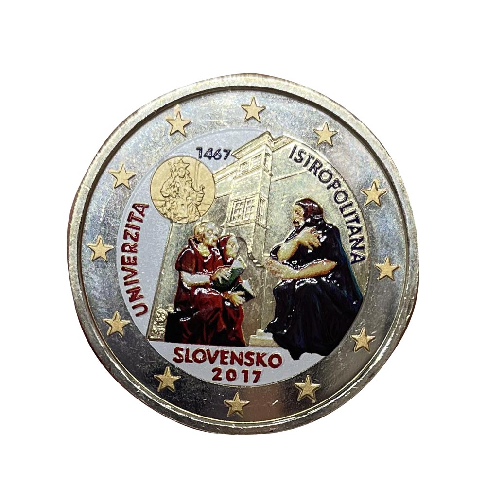 Slovaquie 2017 - 2 Euro Commémorative - Universitas Istropolitana - Colorisée