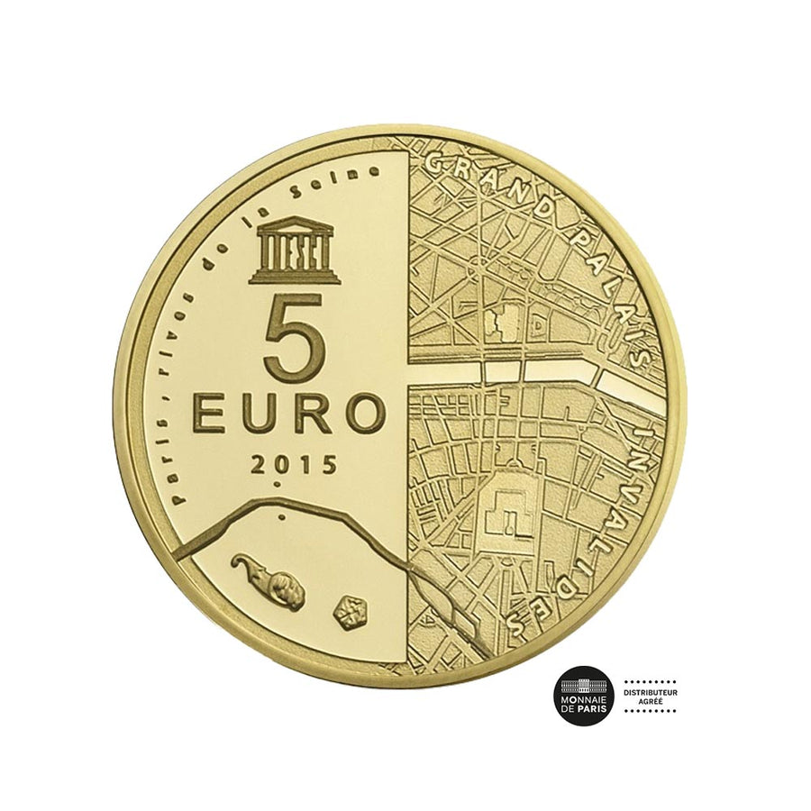 UNESCO - Les Rives de Seine - Mint of € 5 or - BE 2015