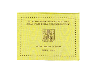Set di euro in euro dalla città del Vaticano 2009 - Papa Benoît XVI - Pacchetto di valuta ufficiale
