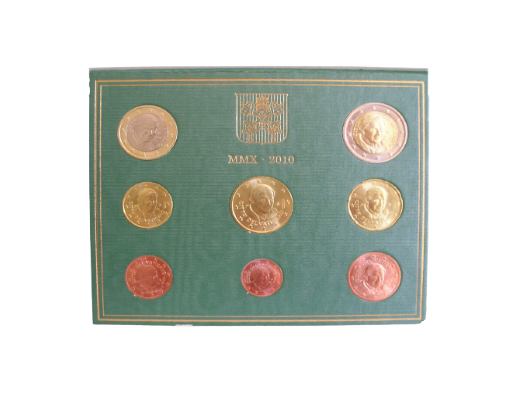 Ensemble de pièces en euros de la Cité du Vatican 2010 - Pape Benoît XVI - Pack officiel de la monnaie